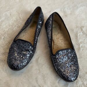Gray glitter Ugg flats
